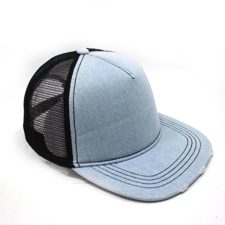 嘻哈平沿洗水網帽定制