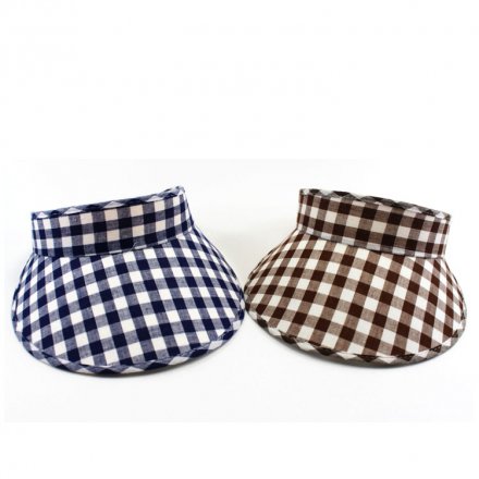 格子布純棉太陽帽定制