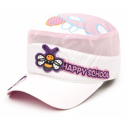 透氣兒童平頂軍帽定制