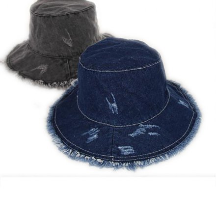 磨邊牛仔洗水漁夫帽定制