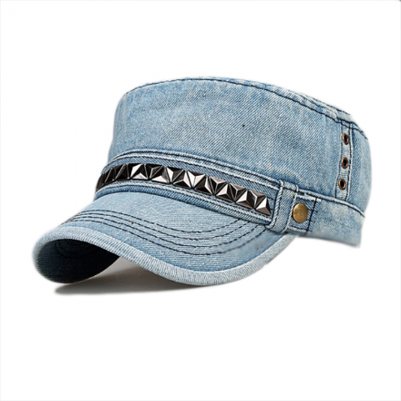 短檐平頂鉚釘洗水帽定制